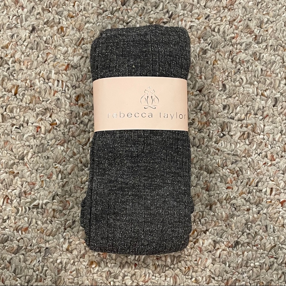 Rebecca Taylor Grey and Silver Metallic Tights